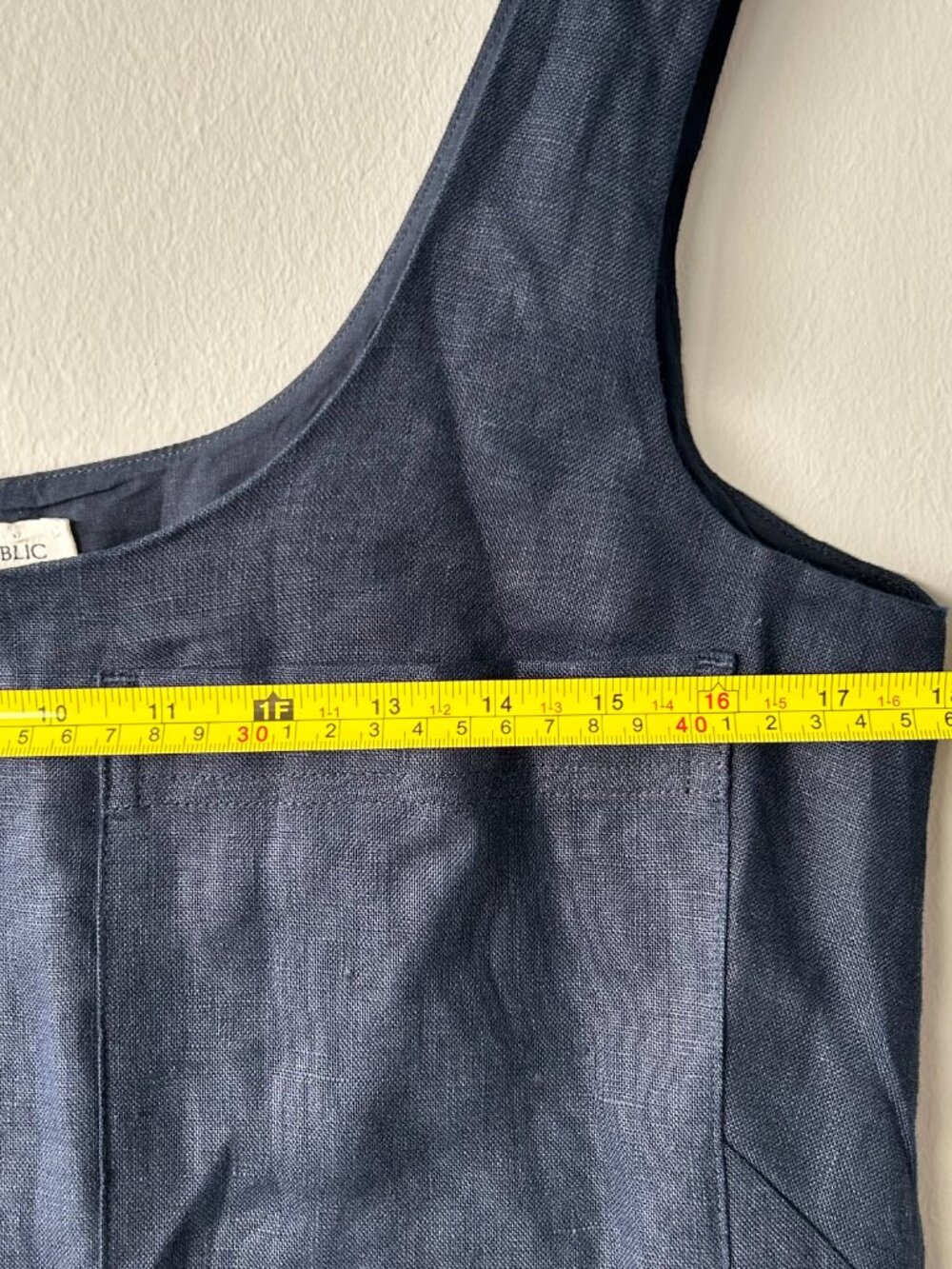 Banana Republic Linen Scoop Neck Shift Mini Dress Navy Blue XS - Picture 8 of 9